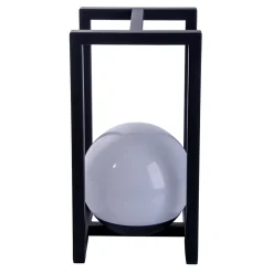 Lampe décoration LED KALI balcon terrasse table métal plastique noir LED fixes 30x16x16cm