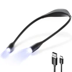 Lampe de lecture de cou rechargeable FISHTEC 3 couleurs de lumière