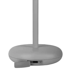 Lampe de table à accu PASI intérieur extérieur métal plastique gris intensité variable tactile fonction mémoire hauteur 26cm