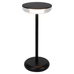 Lampe de table à accu PASI intérieur extérieur métal plastique noir intensité variable tactile fonction mémoire hauteur 26cm