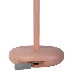 Lampe de table à accu PASI intérieur extérieur métal plastique rose intensité variable tactile fonction mémoire hauteur 26cm