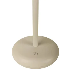 Lampe de table à accu PASI intérieur extérieur métal plastique beige intensité variable tactile fonction mémoire hauteur 26cm