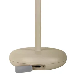 Lampe de table à accu PASI intérieur extérieur métal plastique beige intensité variable tactile fonction mémoire hauteur 26cm