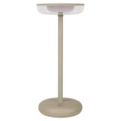 Lampe de table à accu PASI intérieur extérieur métal plastique beige intensité variable tactile fonction mémoire hauteur 26cm