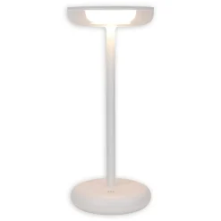 Lampe de table à accu PASI intérieur extérieur métal plastique blanc intensité variable tactile fonction mémoire hauteur 26cm