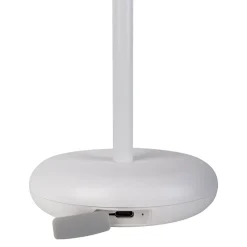 Lampe de table à accu PASI intérieur extérieur métal plastique blanc intensité variable tactile fonction mémoire hauteur 26cm