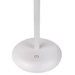 Lampe de table à accu PASI intérieur extérieur métal plastique blanc intensité variable tactile fonction mémoire hauteur 26cm