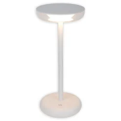 Lampe de table à accu PASI intérieur extérieur métal plastique blanc intensité variable tactile fonction mémoire hauteur 26cm