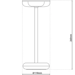 Lampe de table à accu PASI intérieur extérieur métal plastique menthe intensité variable tactile fonction mémoire hauteur 26cm