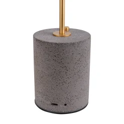Lampe de table à accu 'SETA' noire hauteur 30 cm en métal et béton, avec LED fixe