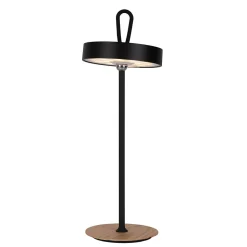 Lampe de table LED à accu magnétique pour l'extérieur et l'intérieur, en métal et plastique noir, hauteur 36 cm