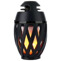 Lampe de table LED 'Muna' avec haut-parleur Bluetooth pour l'extérieur, en plastique noir, avec LED intégrée, hauteur 16,5 cm