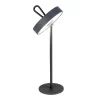 Lampe de table LED rechargeable magnétique 'ELLA' pour l'extérieur et l'intérieur, en métal et plastique gris, hauteur 35 cm