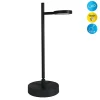 Lampe de table LED rechargeable LUPA 45cm aluminium noir et plastique blanc LED intégrées intensité variable capteur tactile