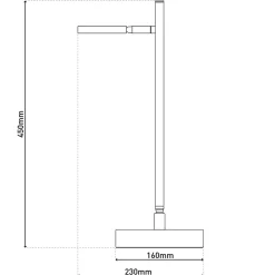 Lampe de table LED rechargeable LUPA 45cm aluminium blanc et plastique blanc LED intégrées intensité variable capteur tactile