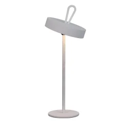 Lampe de table LED rechargeable magnétique 'ELLA' pour l'extérieur et l'intérieur, en métal et plastique blanc , hauteur 35 cm