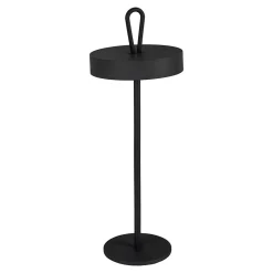 Lampe de table LED rechargeable magnétique 'ELLA' pour l'extérieur et l'intérieur, en métal et plastique noir, hauteur 35 cm
