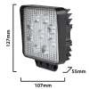 Lampe de travail carrée 12/24 V, 27 W et 1 800 lumens, IP67. Noir