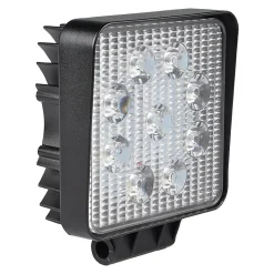 Lampe de travail carrée 12/24 V, 27 W et 1 800 lumens, IP67. Noir
