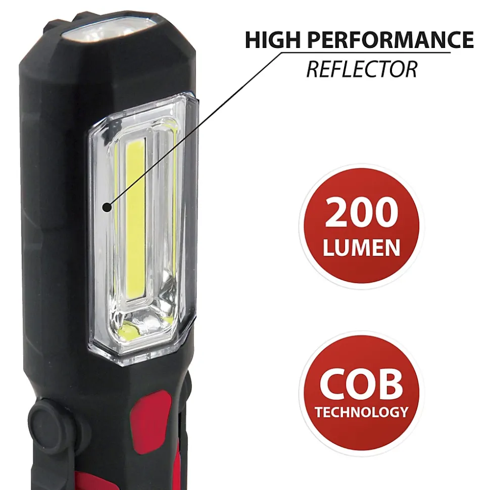 Lampe de travail COB LED 3W avec aimant + crochet. 200 Lumen