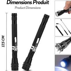 Lampe frontale FISHTEC Télescopique Tête Flexible et Orientable