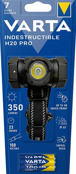 Lampe frontale indestructible Varta H20 350 lumens
