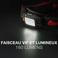 Lampe frontale LED 180 lumens Energizer EHLMUL autonomie 4h fonctionne par recharge USB