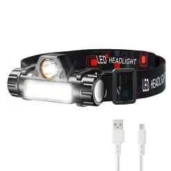 Lampe Frontale Torche Détachable Recharge USB Boîtier Orientable