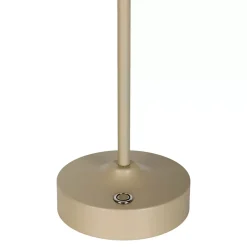 Lampe LED à accu/de table 'PINA' 30 cm de haut, en métal (beige) et verre (blanc), LEDs intégrés, blanc chaud