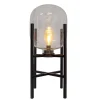 Lampe LED sur socle 'LORA' hauteur 58 cm, en métal et verre, en métal noir et verre clair, pour l'intérieur et l'extérieur
