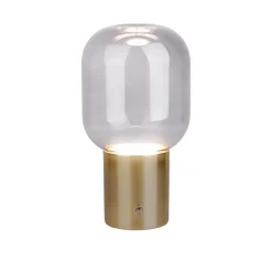 Lampe table accu ALBERO métal laiton verre LED fixes dimmable capteur tactile hauteur 25cm