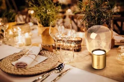 Lampe table accu ALBERO métal laiton verre LED fixes dimmable capteur tactile hauteur 25cm