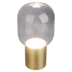 Lampe table accu ALBERO métal laiton verre LED fixes dimmable capteur tactile hauteur 25cm