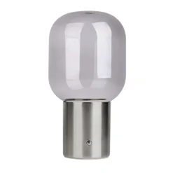 Lampe table accu ALBERO métal chromé verre LED fixes dimmable capteur tactile hauteur 25cm