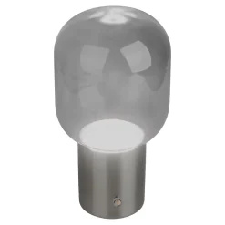 Lampe table accu ALBERO métal chromé verre LED fixes dimmable capteur tactile hauteur 25cm