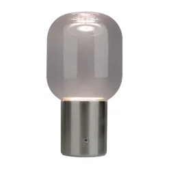 Lampe table accu ALBERO métal chromé verre LED fixes dimmable capteur tactile hauteur 25cm
