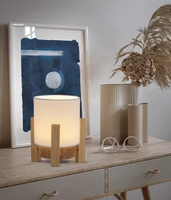 Lampe table accu MADITA H 19cm blanc naturel LED intégrée intensité variable capteur tactile