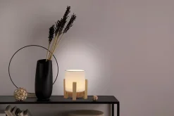 Lampe table accu MADITA H 19cm blanc naturel LED intégrée intensité variable capteur tactile