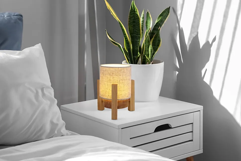 Lampe table accu MADITA H 19cm blanc naturel LED intégrée intensité variable capteur tactile