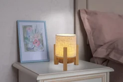 Lampe table accu MADITA H 19cm blanc naturel LED intégrée intensité variable capteur tactile