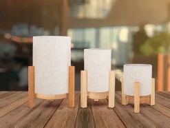 Lampe table accu MADITA H 25cm blanc naturel LED intégrée intensité variable capteur tactile