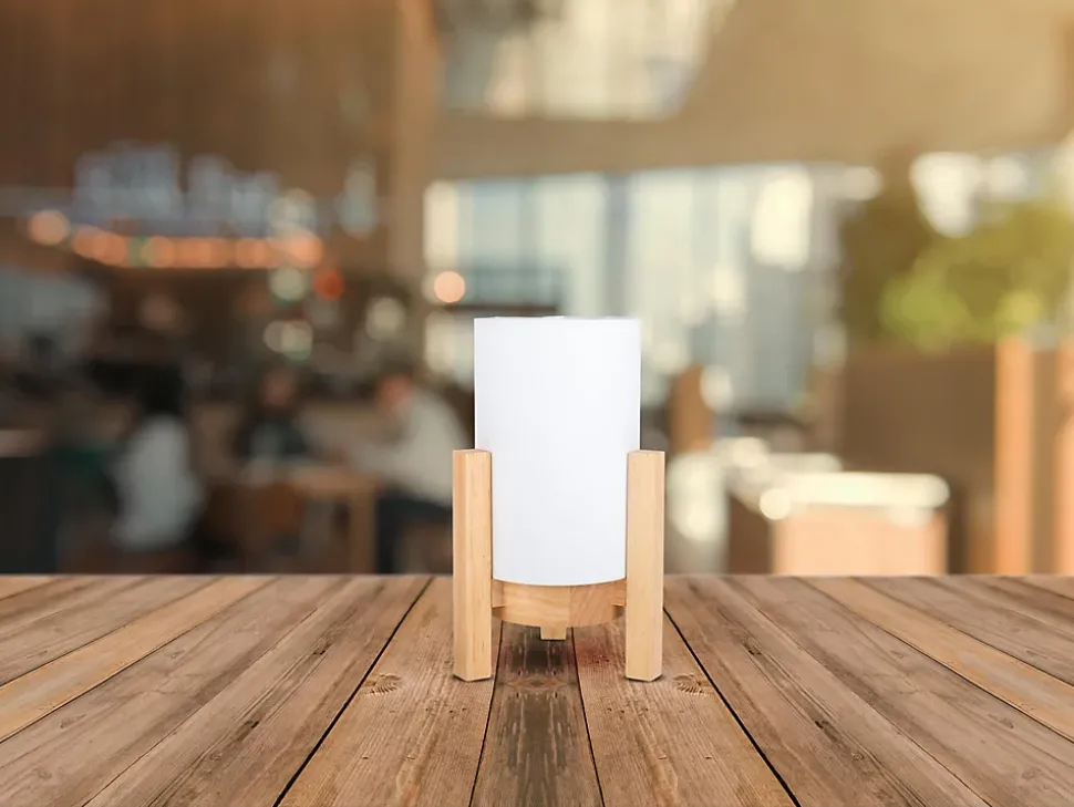 Lampe table accu MADITA H 25cm blanc naturel LED intégrée intensité variable capteur tactile
