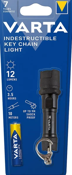 Lampe torche porte-clé indestructible Varta 12 lumens
