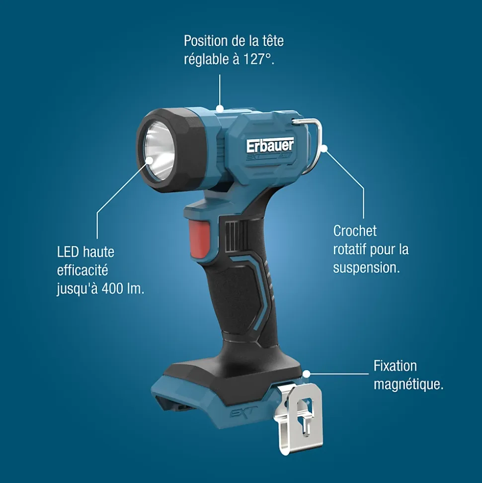 Lampe torche sans fil Erbauer ERI1106TOR 400lm 18V ( sans batterie)