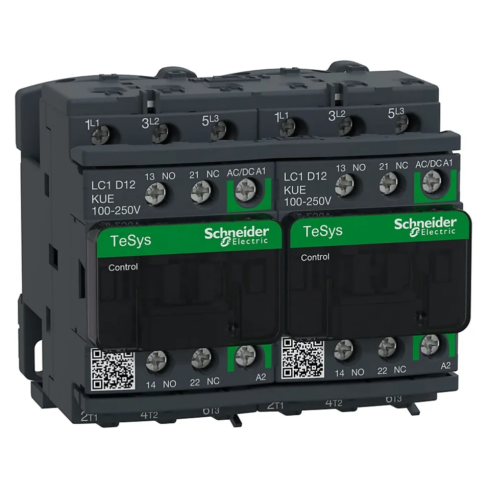 Lc2d12kue Schneider - Contacteur Inverseur Tripolaire - 3no - 12a - Bobine 100-250vca - Vis