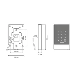 Lecteur biométrique de contrôle d'accès connecté locky-7d avec boitier métal à empreinte, code, badge et bluetooth