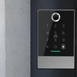 Lecteur biométrique de contrôle d'accès connecté locky-7d avec boitier métal à empreinte, code, badge et bluetooth