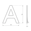 Lettre A inox H.76mm adhésif - THIRARD