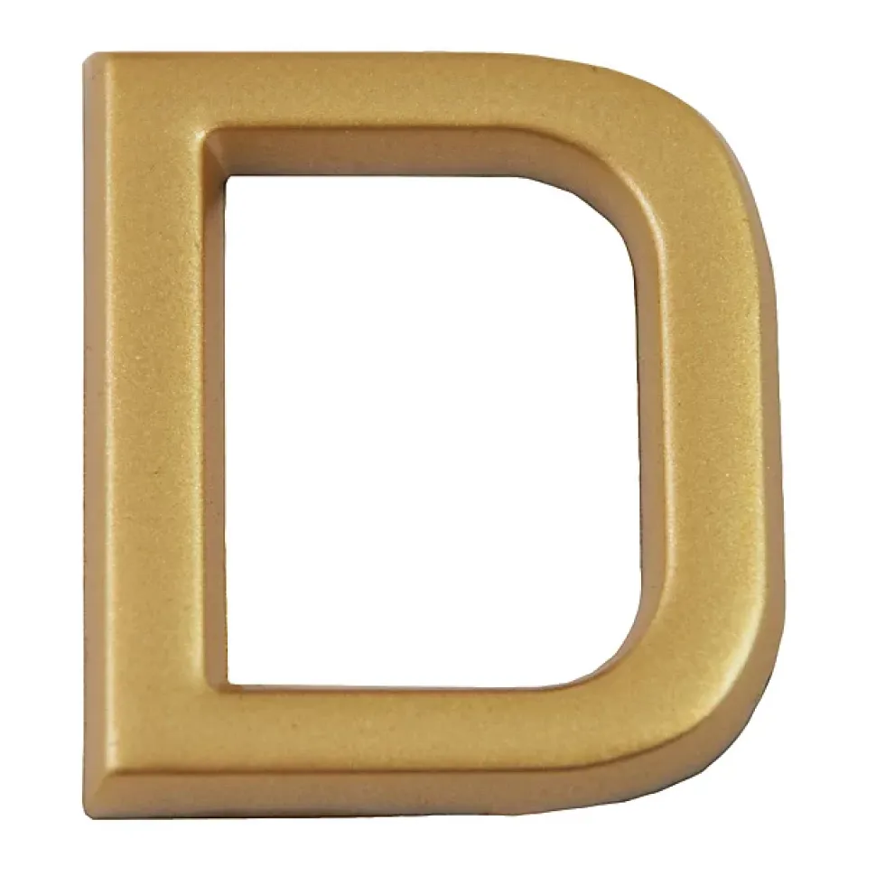 Lettre de maison - marquage D - en PVC - couleur or - autocollant - hauteur 3,7 cm - Chapuis LD37D