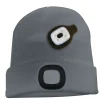 LIGHTHOUSE : Bonnet avec frontale LED rechargeable. Gris foncé